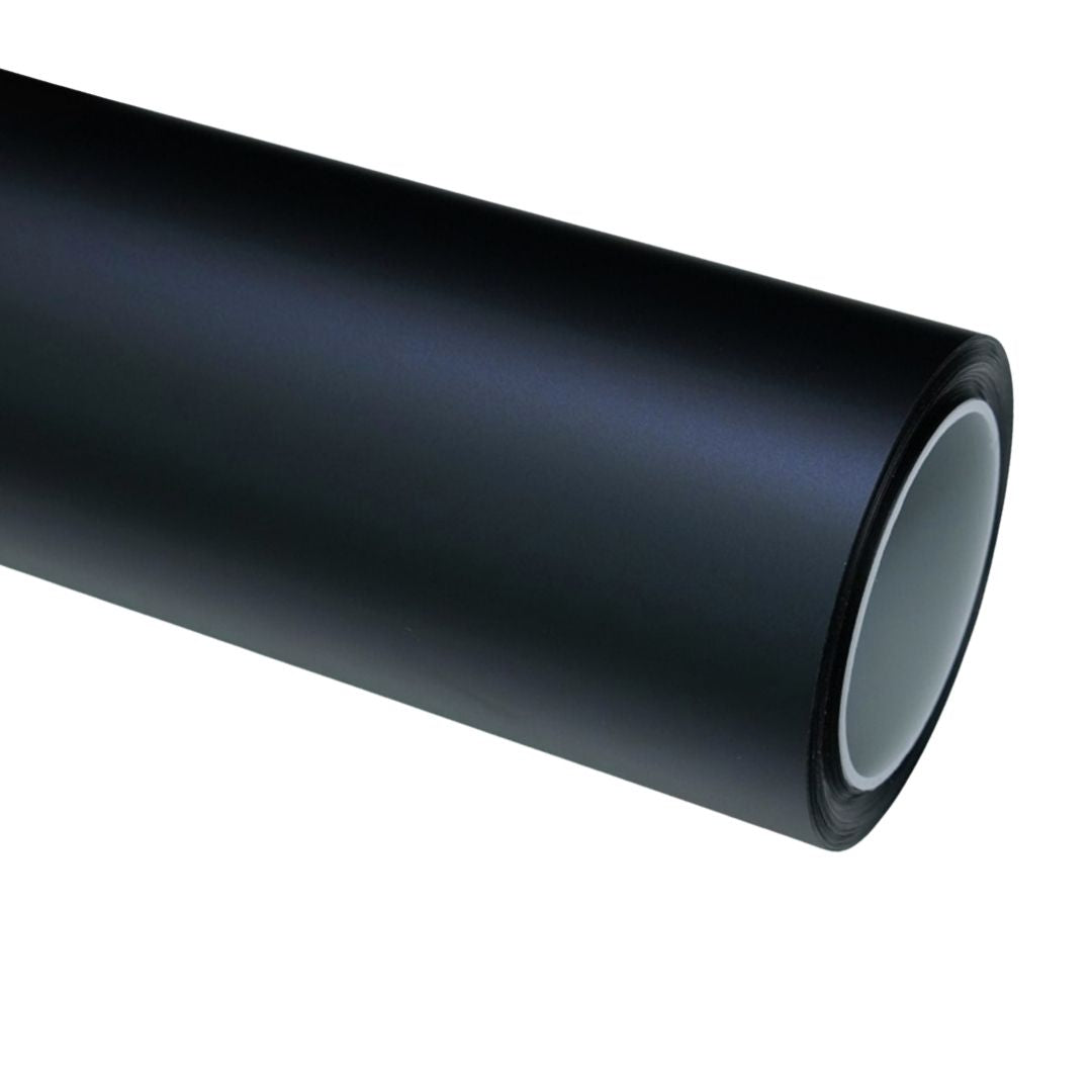 Matte Black Phantom Blue Vinyl Wrap