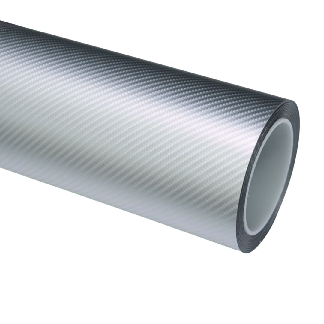 Matte Carbon Fiber Silver Vinyl Wrap